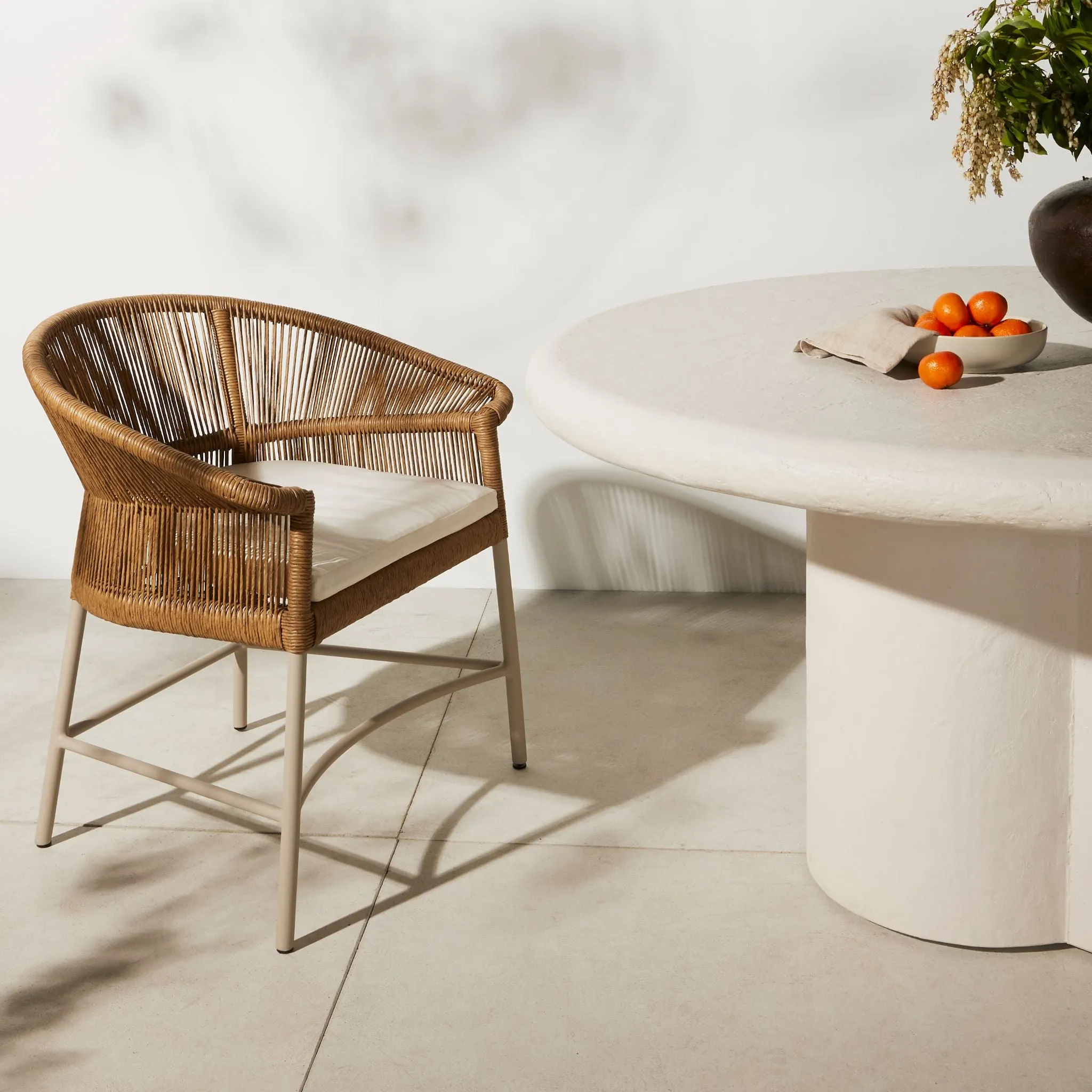 Dayton Outdoor Dining Chair, Woven Rope