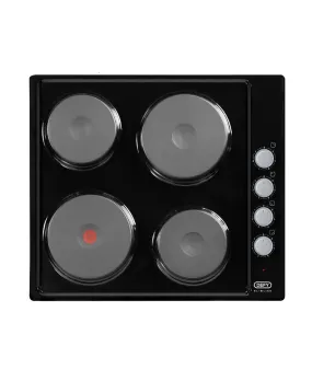 Defy Solid 4 Plate Slimline Control Panel Hob - Black