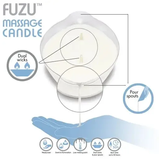 Fuzu Massage Candle Freshly Unscented White 4 oz.