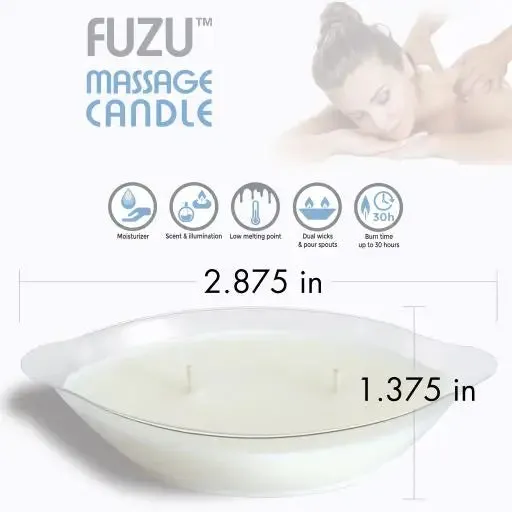 Fuzu Massage Candle Freshly Unscented White 4 oz.