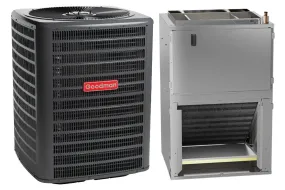 Goodman 3 Ton 14.5 SEER2 R-32 Heat Pump System and Front Return Air Handler with 10kW Heat Kit (GLZS4BA3610 Condenser and AWST36LU1310 Wall Mount Air Handler)