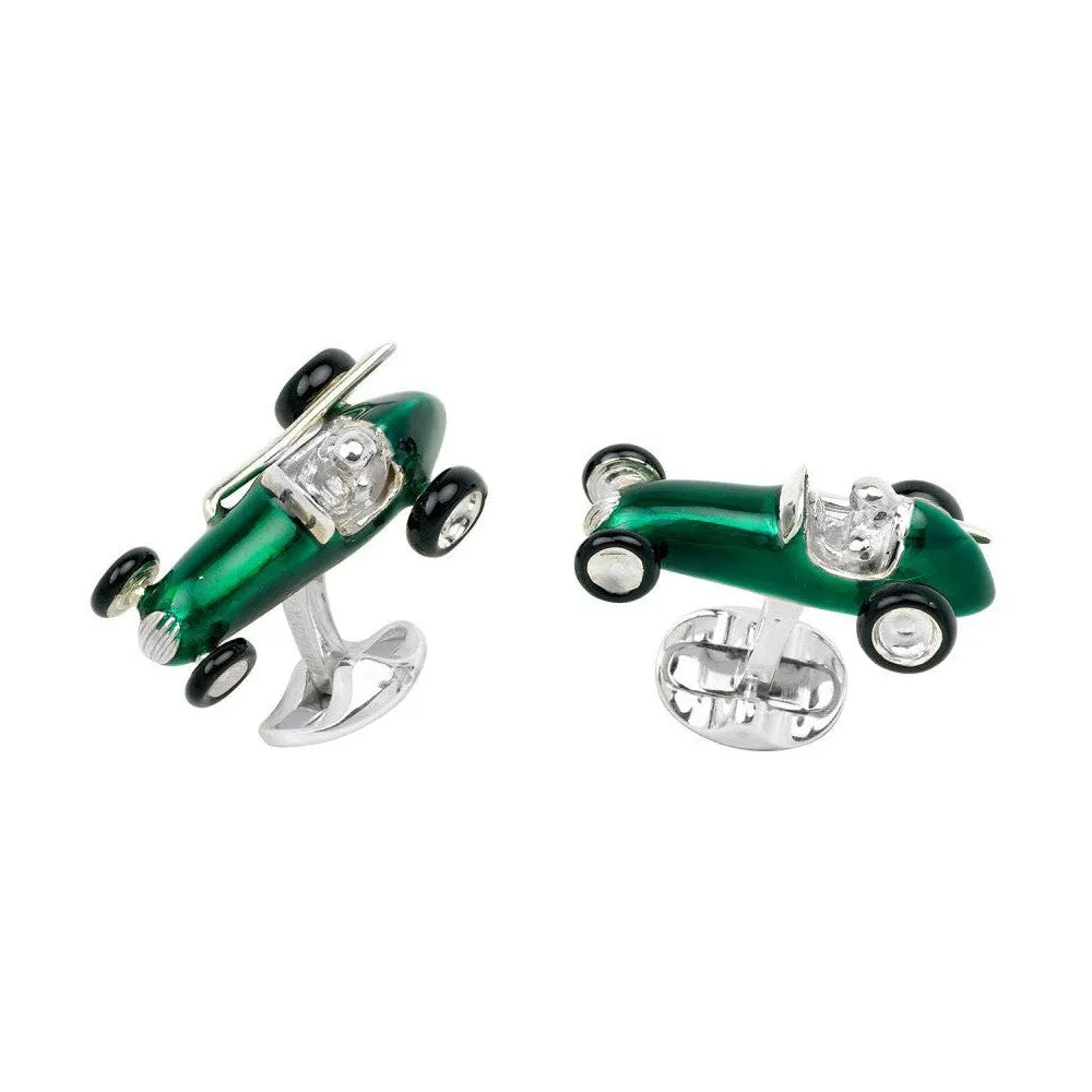 Green Racing Car Cufflinks - C1588S13