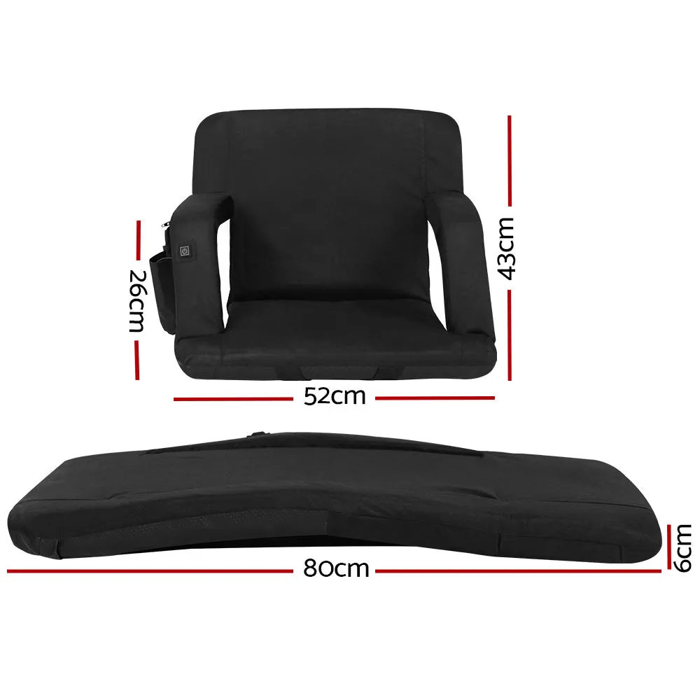 Heated Adjust. Recliner Sofa Bed w/ Armrest, Floor Lounger - Artiss