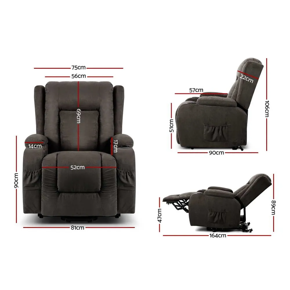 Heated Massage Lift Assist Recliner Chair, 8-Point, Artiss