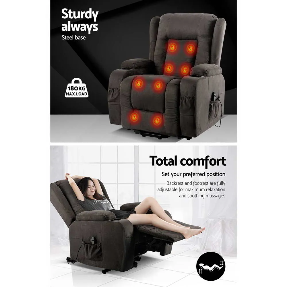 Heated Massage Lift Assist Recliner Chair, 8-Point, Artiss