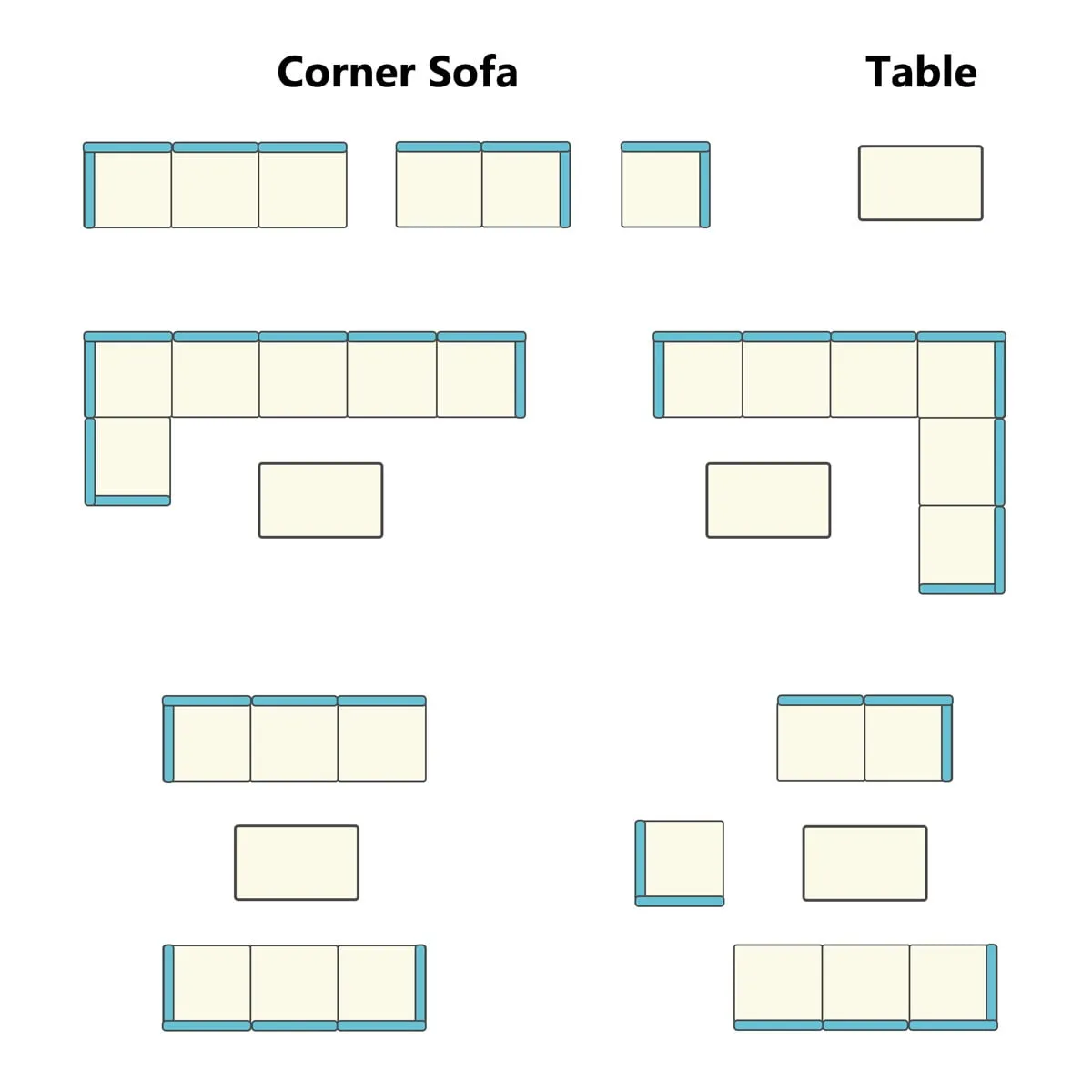 Heynemo 4 Pieces Outdoor Aluminum Furniture Set, Patio Sectional Sofa Couch - Conversation Set with Coffee Table and Sofa, Gray