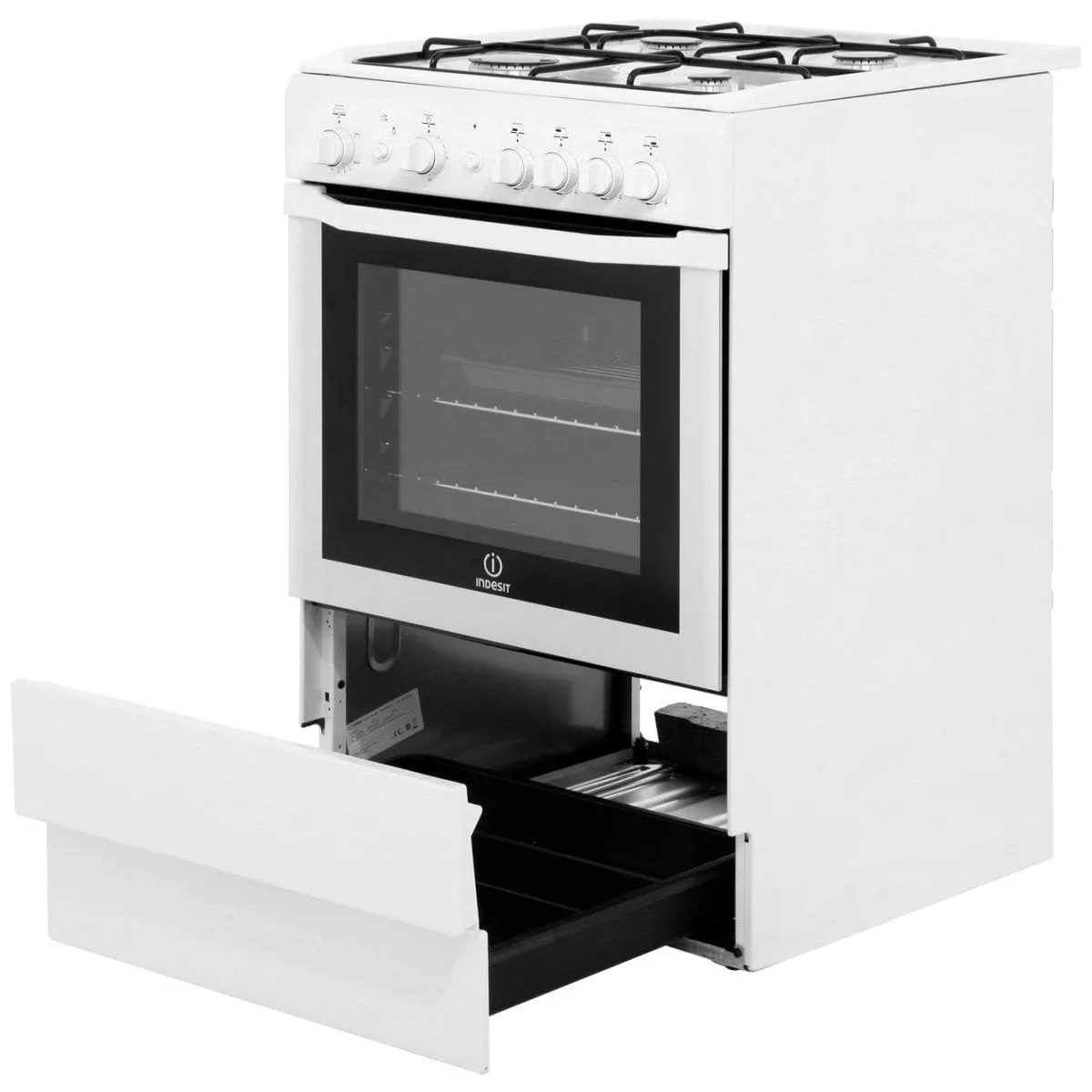 INDESIT I6GG1W 60cm Gas Cooker with Single Oven - White