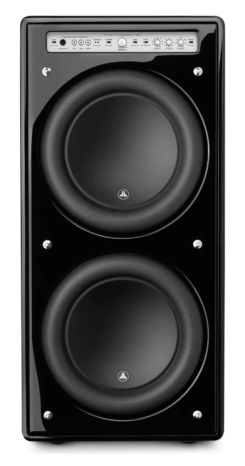 JL Audio Fathom F212V2-GLOSS Dual 12 Inch Powered Subwoofer Black Gloss