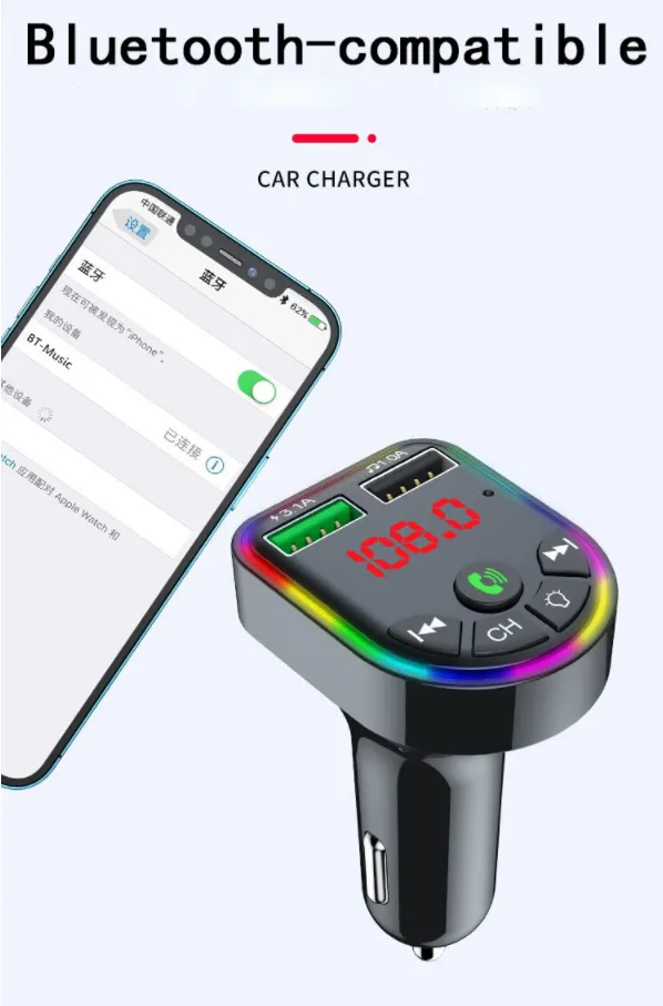 LED USA STOCK Bluetooth FM Transmitter Radio MP3 Wireless Adapter Wireless