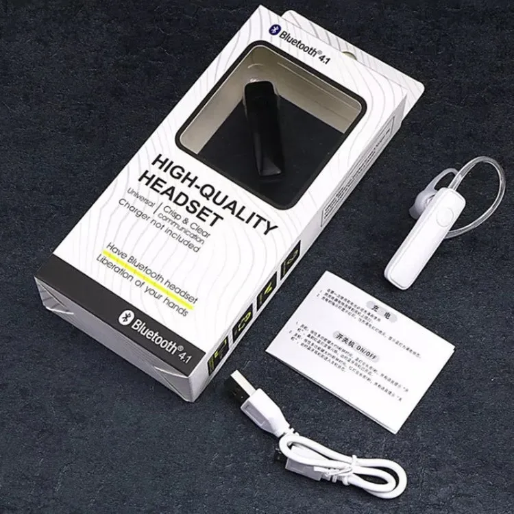 M165 Car Ear Hanging Type Wireless Bluetooth Earphone, Support for HD Calling & Multi-point Connection(White)