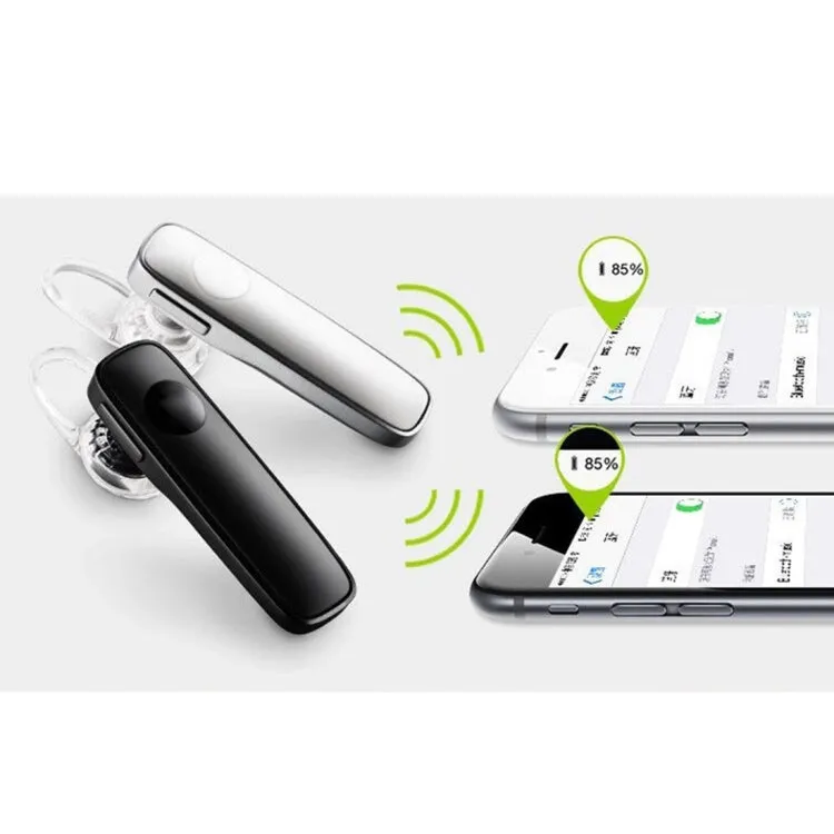 M165 Car Ear Hanging Type Wireless Bluetooth Earphone, Support for HD Calling & Multi-point Connection(White)