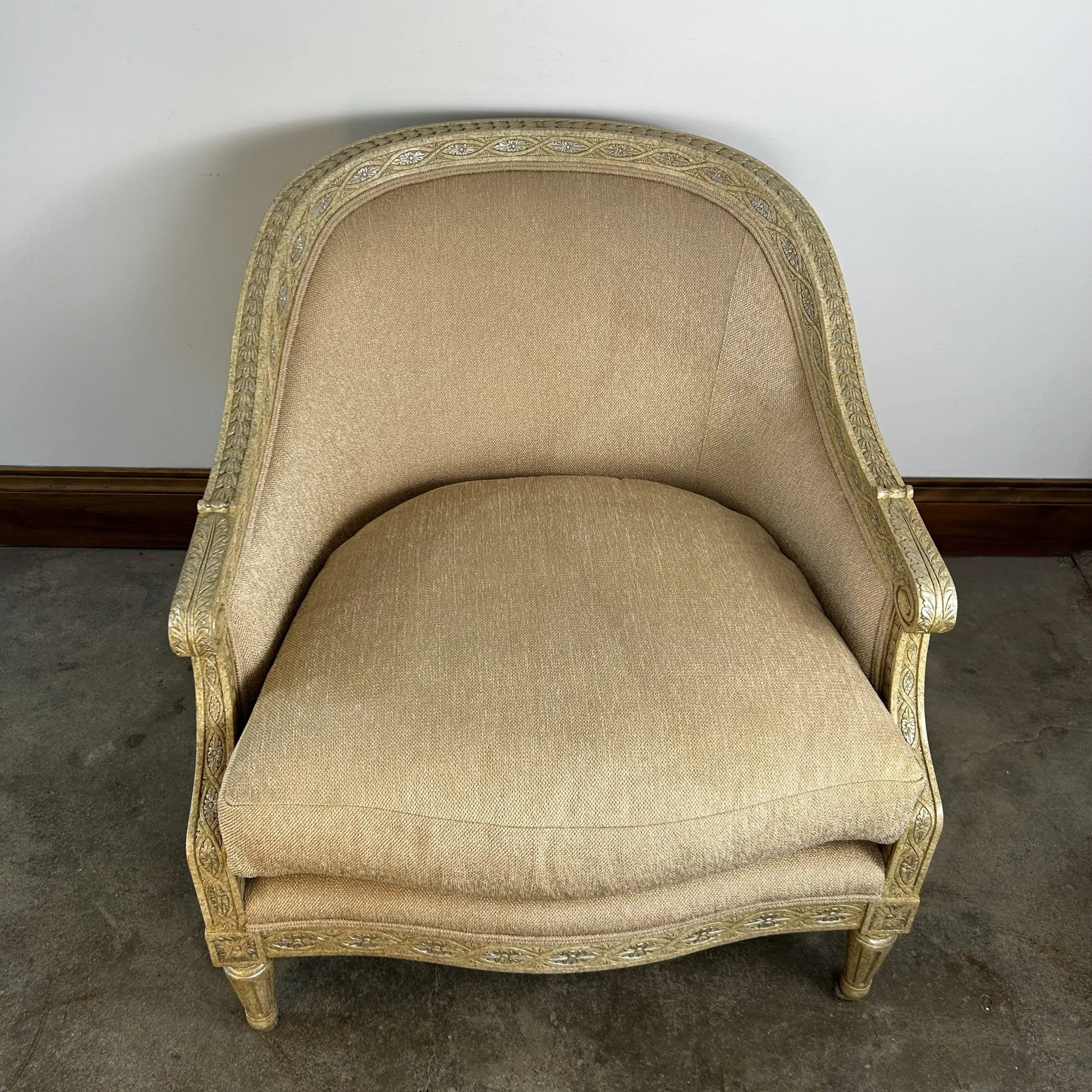 Marge Carson Accent Chair, Custom, Peachy Cream Upholstery
