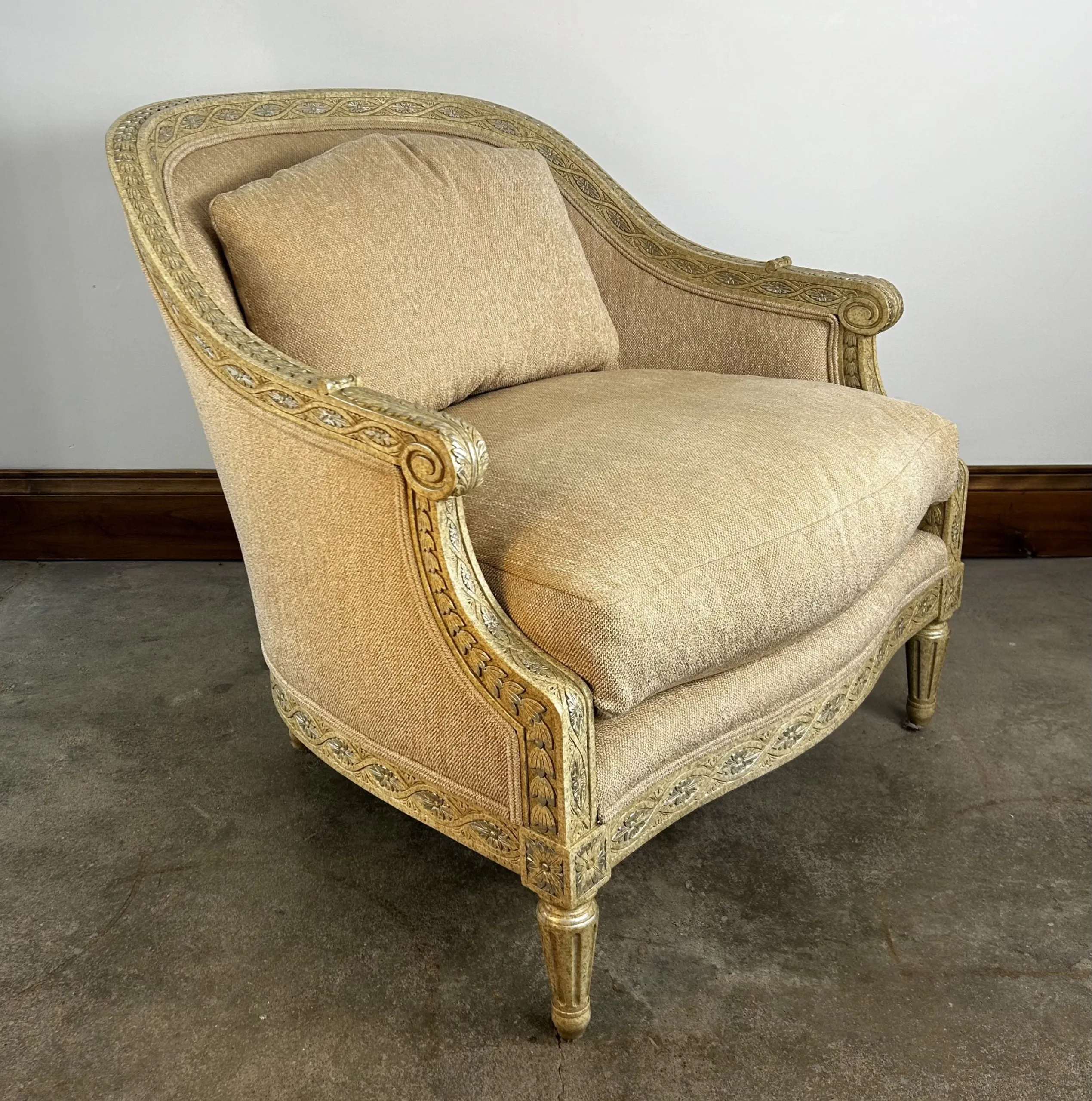 Marge Carson Accent Chair, Custom, Peachy Cream Upholstery