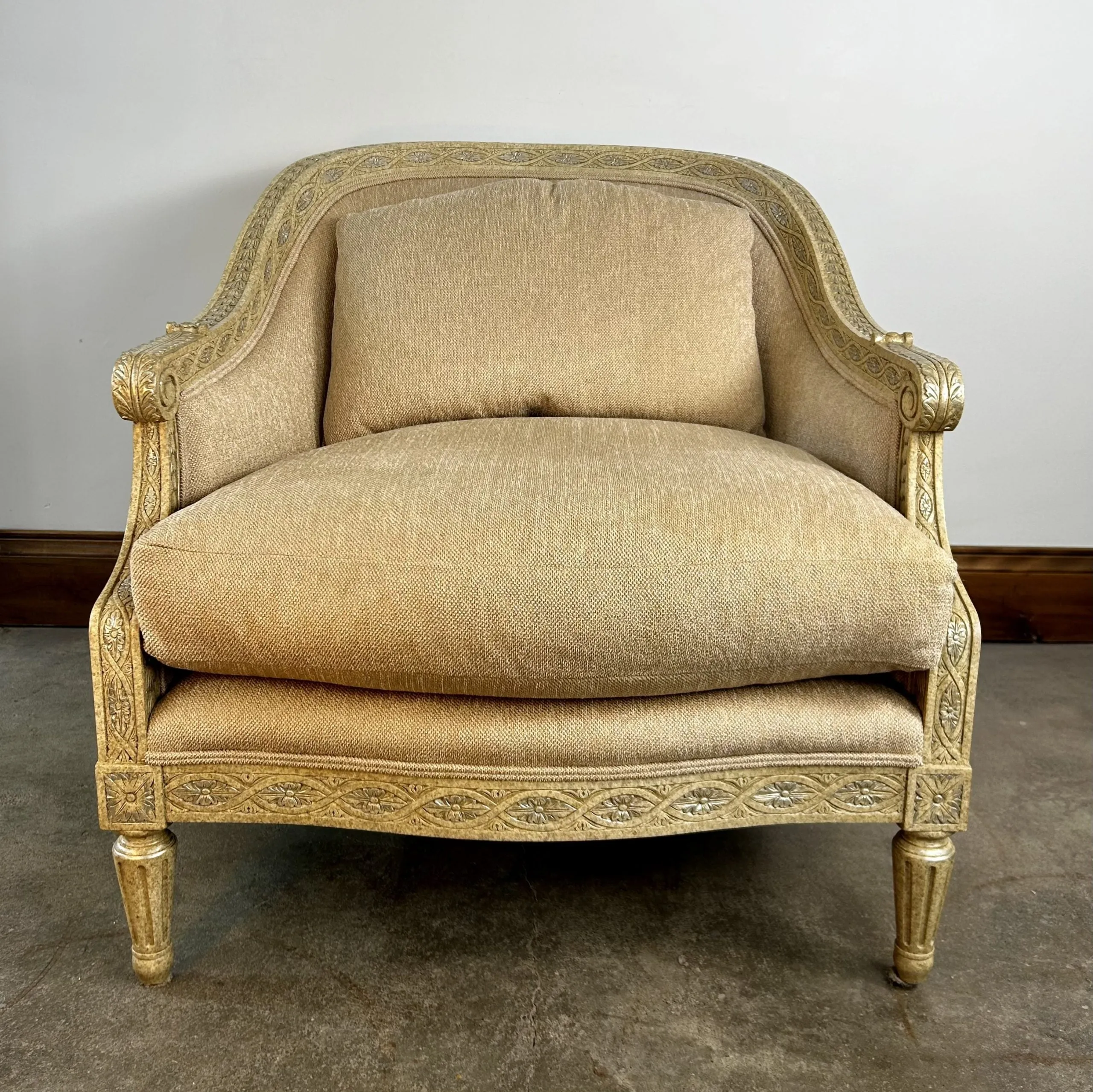 Marge Carson Accent Chair, Custom, Peachy Cream Upholstery