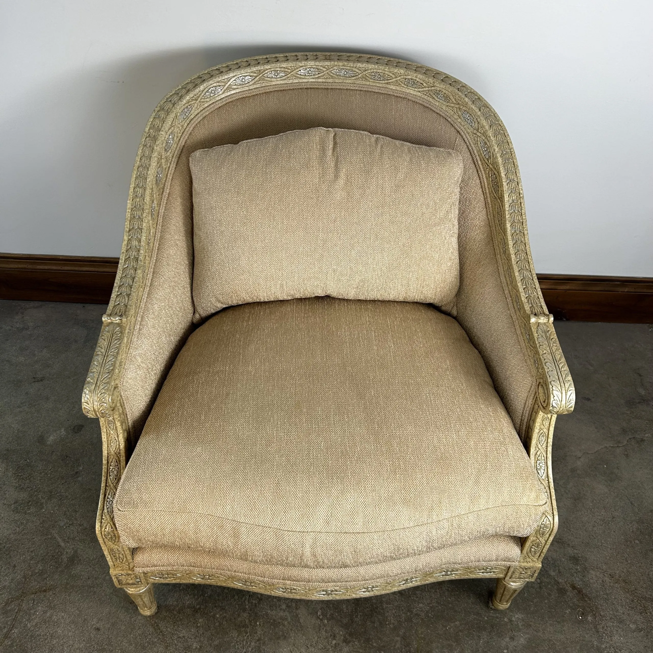 Marge Carson Accent Chair, Custom, Peachy Cream Upholstery