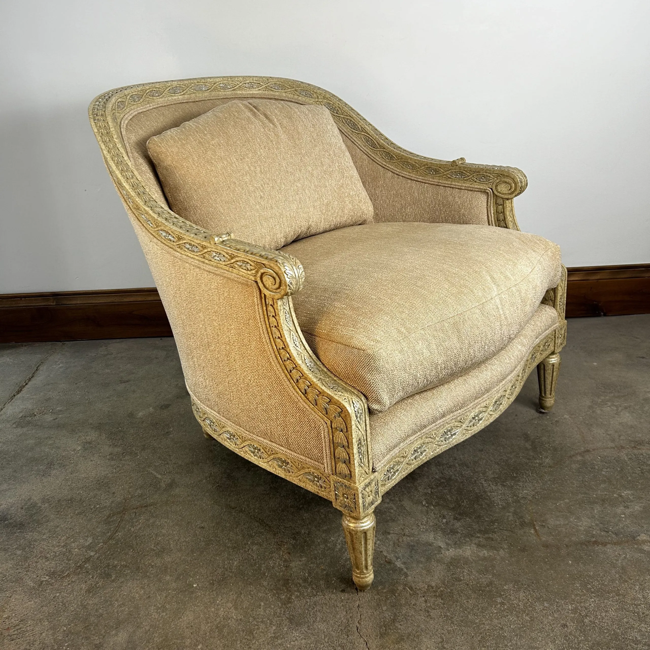 Marge Carson Accent Chair, Custom, Peachy Cream Upholstery