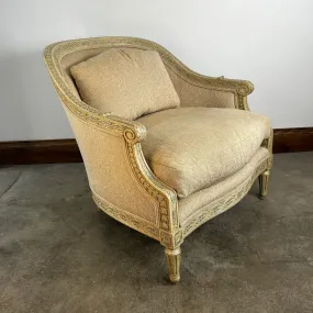 Marge Carson Accent Chair, Custom, Peachy Cream Upholstery Marge Carson Accent Chair, Custom, Peachy Cream Upholstery