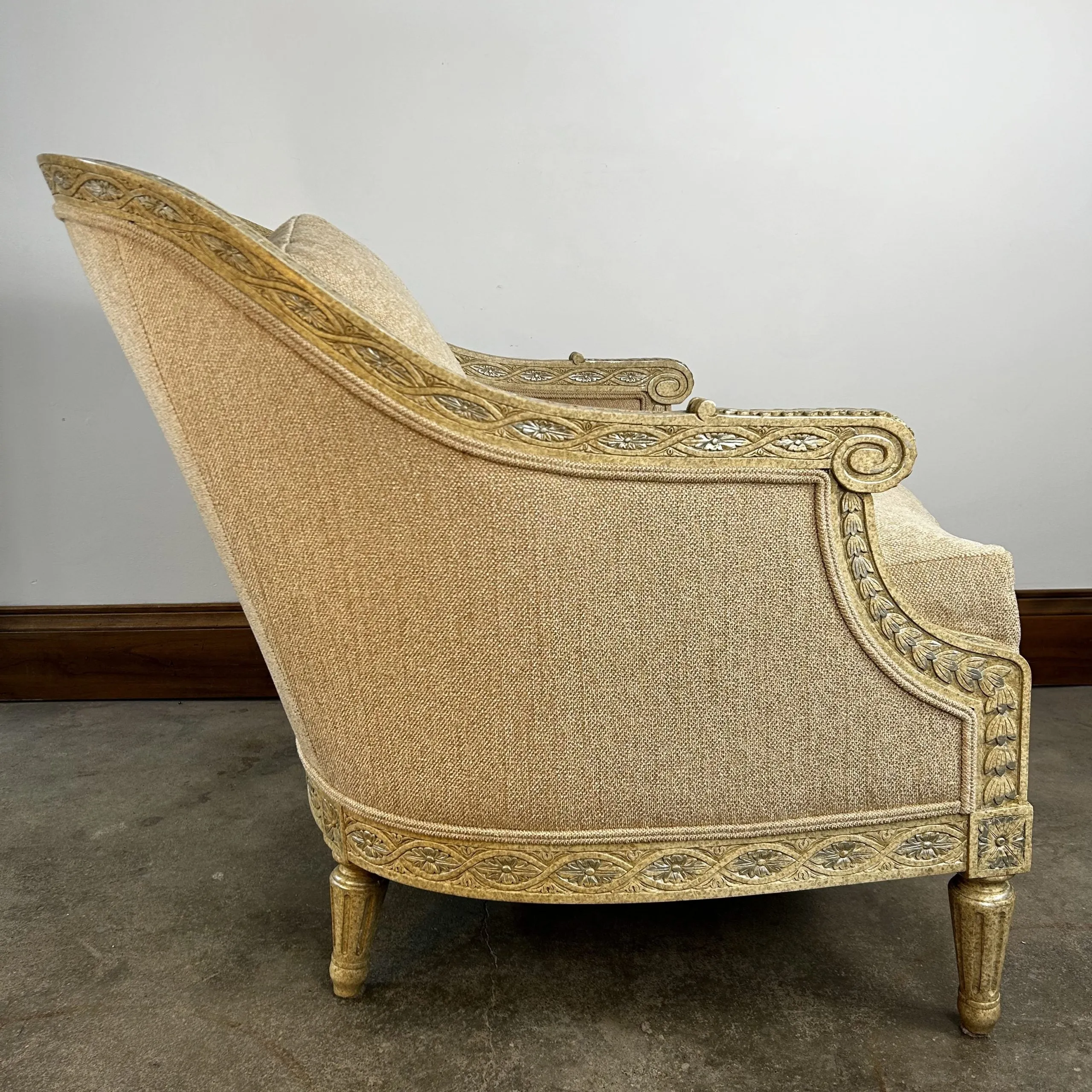 Marge Carson Accent Chair, Custom, Peachy Cream Upholstery