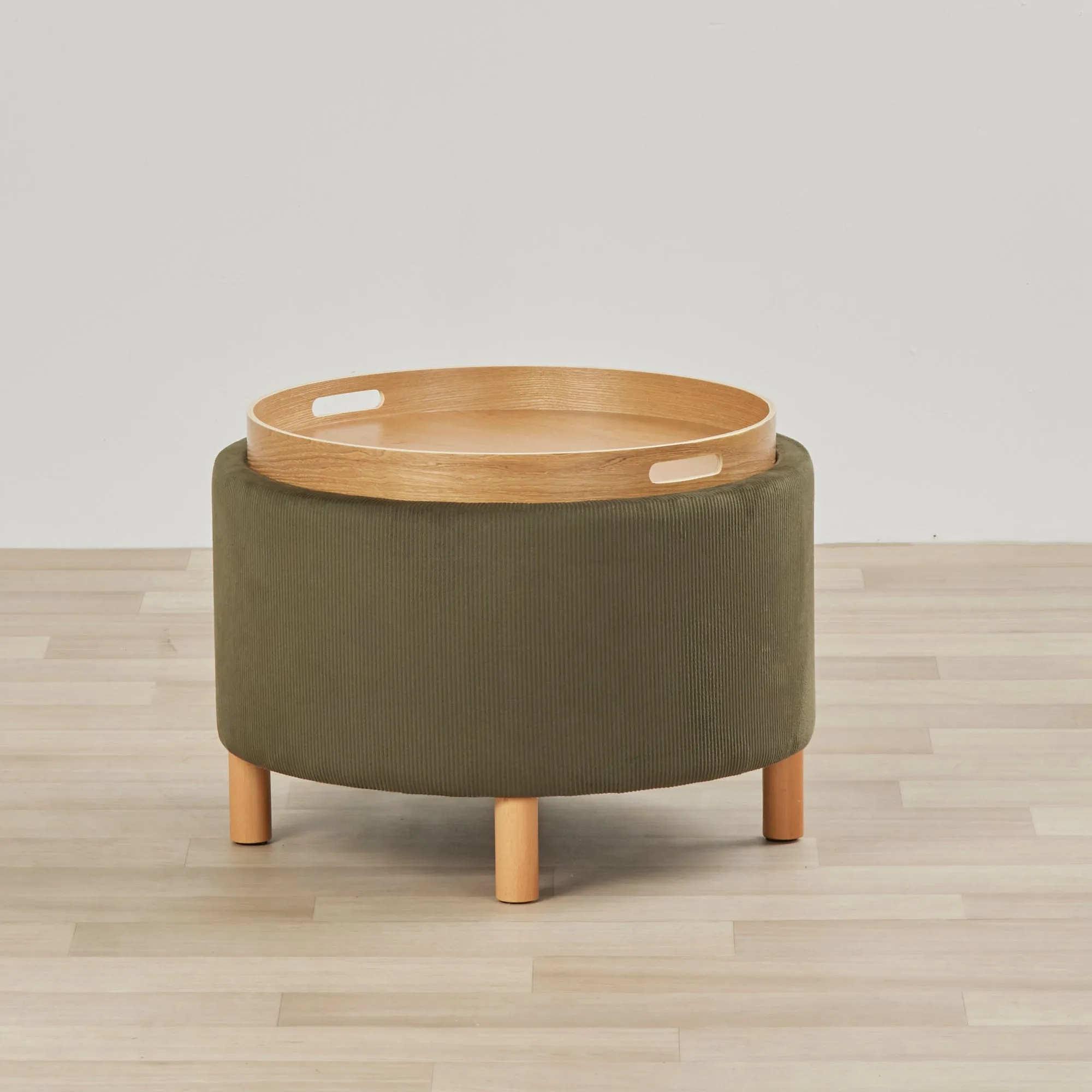Maxi Tray Top Ottoman - Olive Green