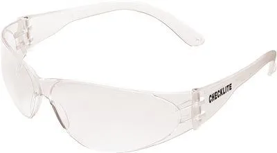 Mcr Checklite Safety Glasses Clear Frame Clear Anti-Scratch Lens