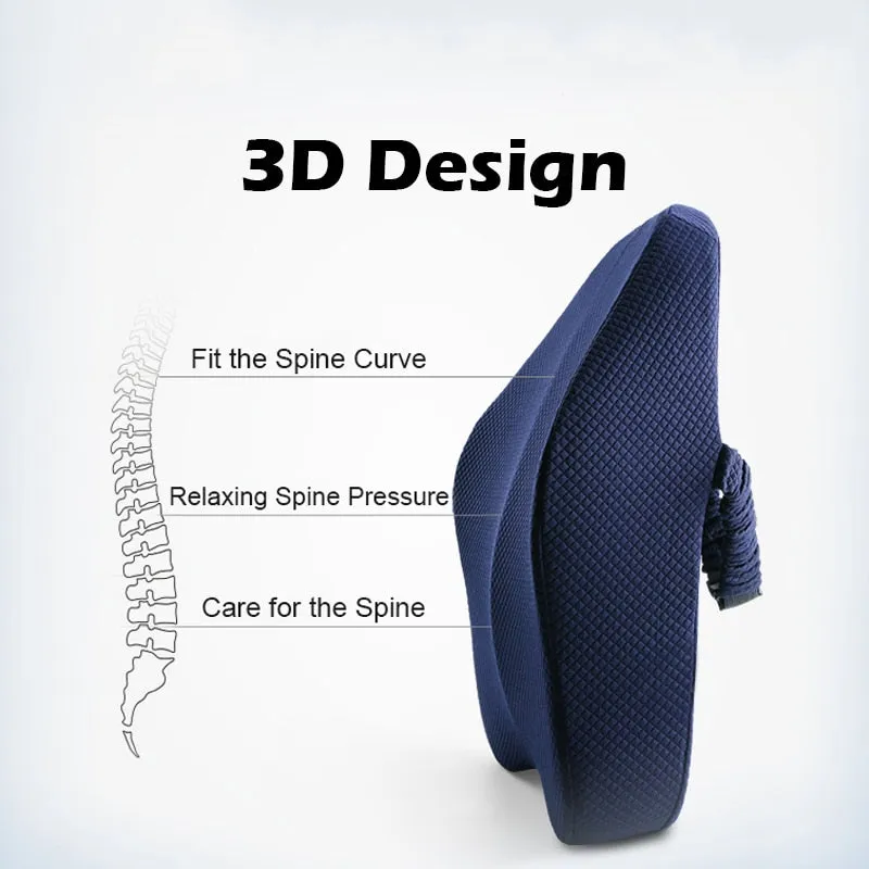 Memory Foam Seat Cushion Orthopedic Pillow Coccyx Office Chair Cushion Support Waist Back Pillow Car Seat Hip Massage Pad Sets