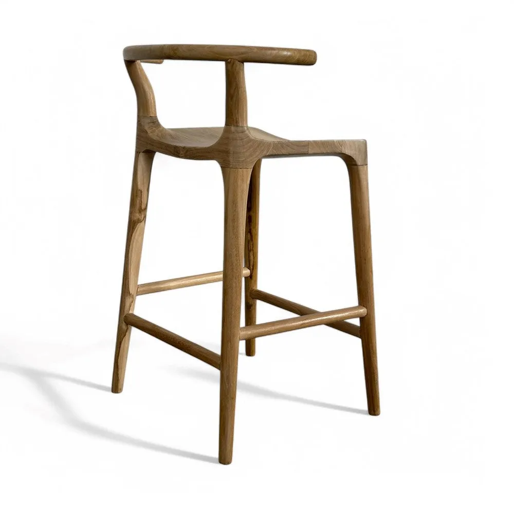 Monte Teak Bar Stool w Back Rest