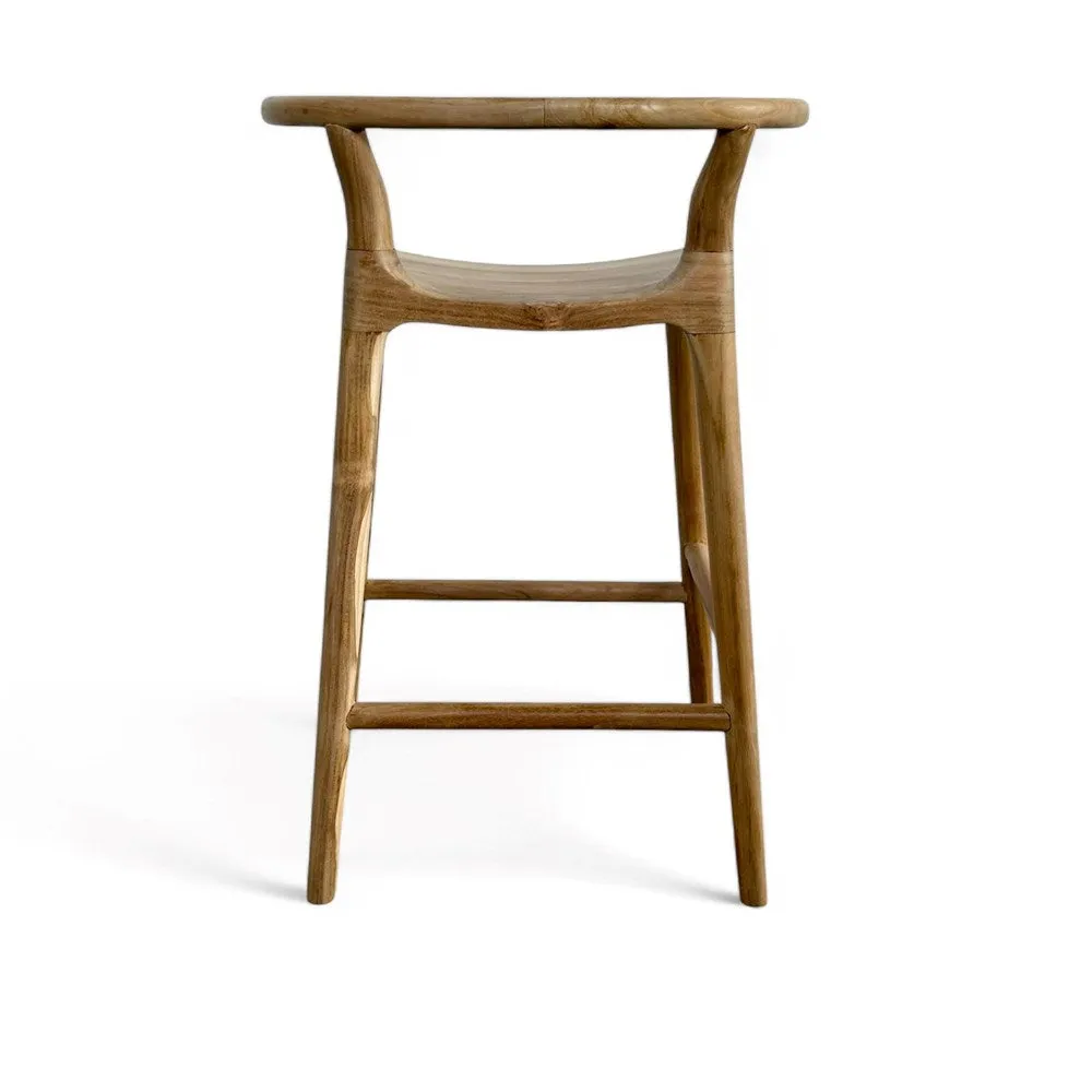 Monte Teak Bar Stool w Back Rest