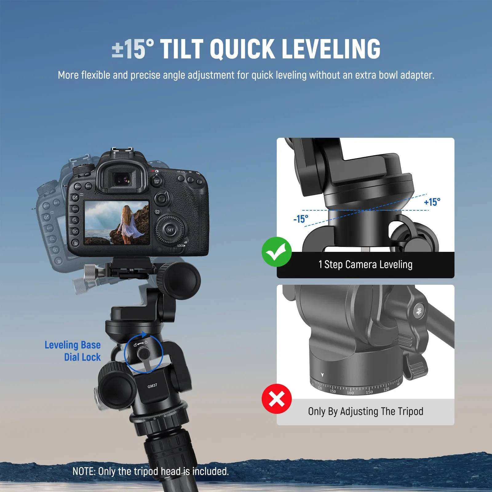 NEEWER GM37 3 Way Pan Tilt Head