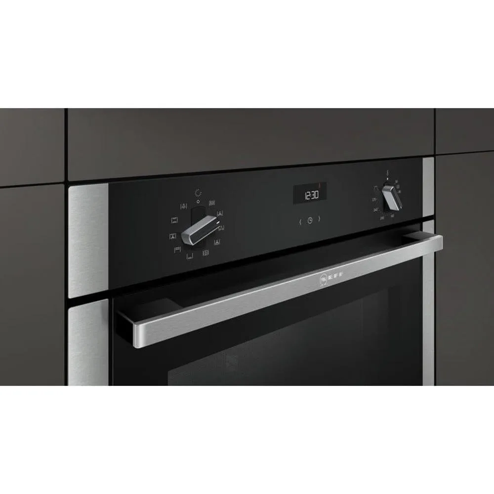 Neff B3ACE4HN0B Slide & Hide Built-In Electric Single Oven, Stainless Steel