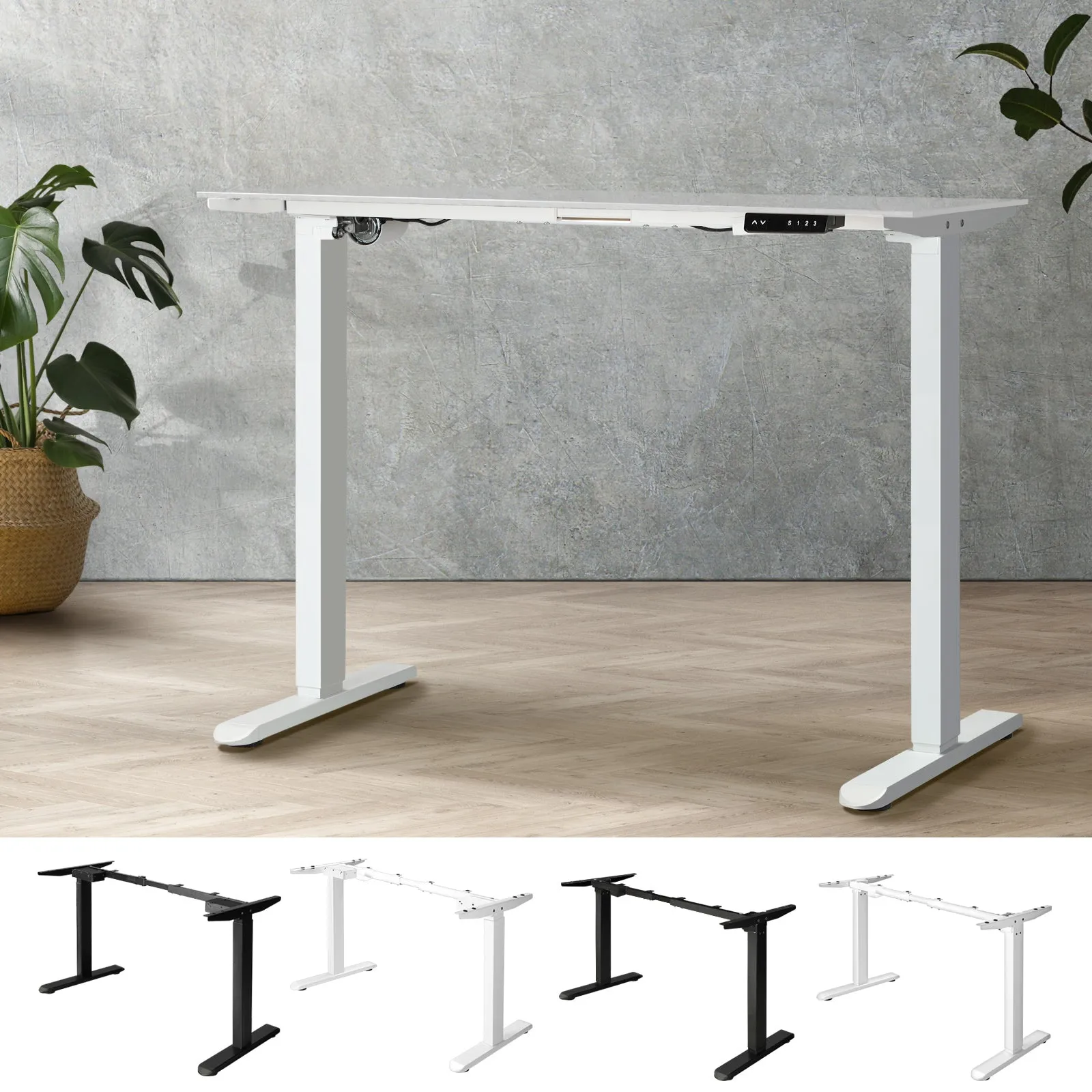 Oikiture Electric Standing Desk Motorised Height Adjustable Riser Frame SitStand