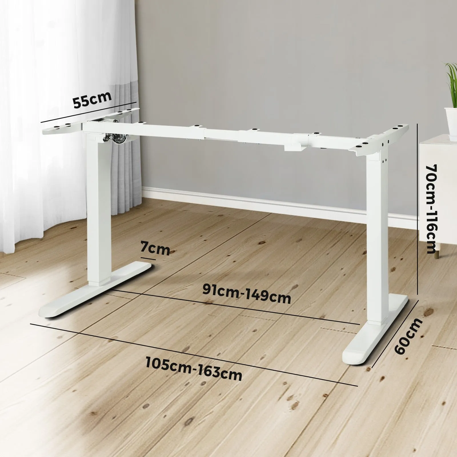 Oikiture Electric Standing Desk Motorised Height Adjustable Riser Frame SitStand