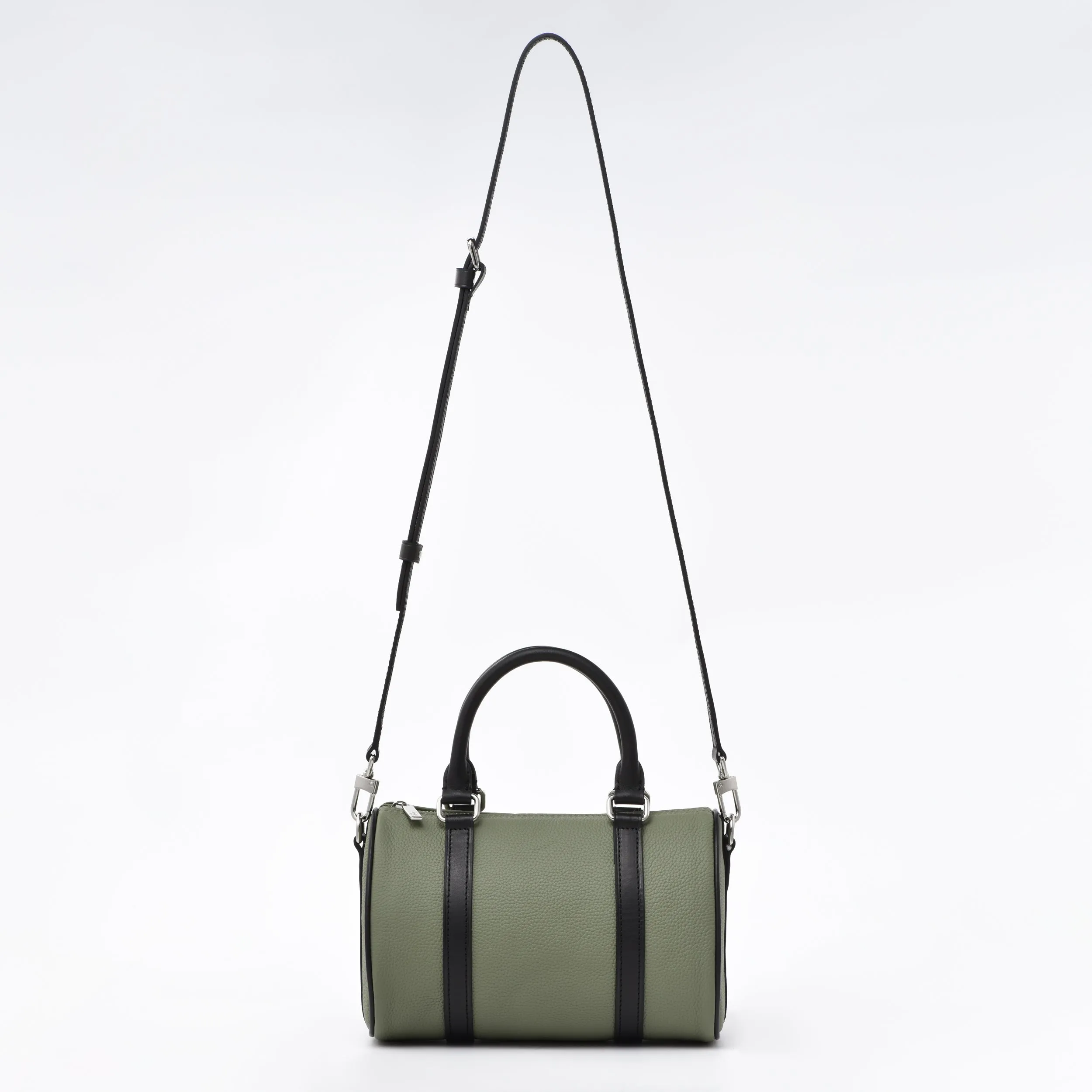 OLIVE Togo and Vachetta Leather - Mini Boston bag