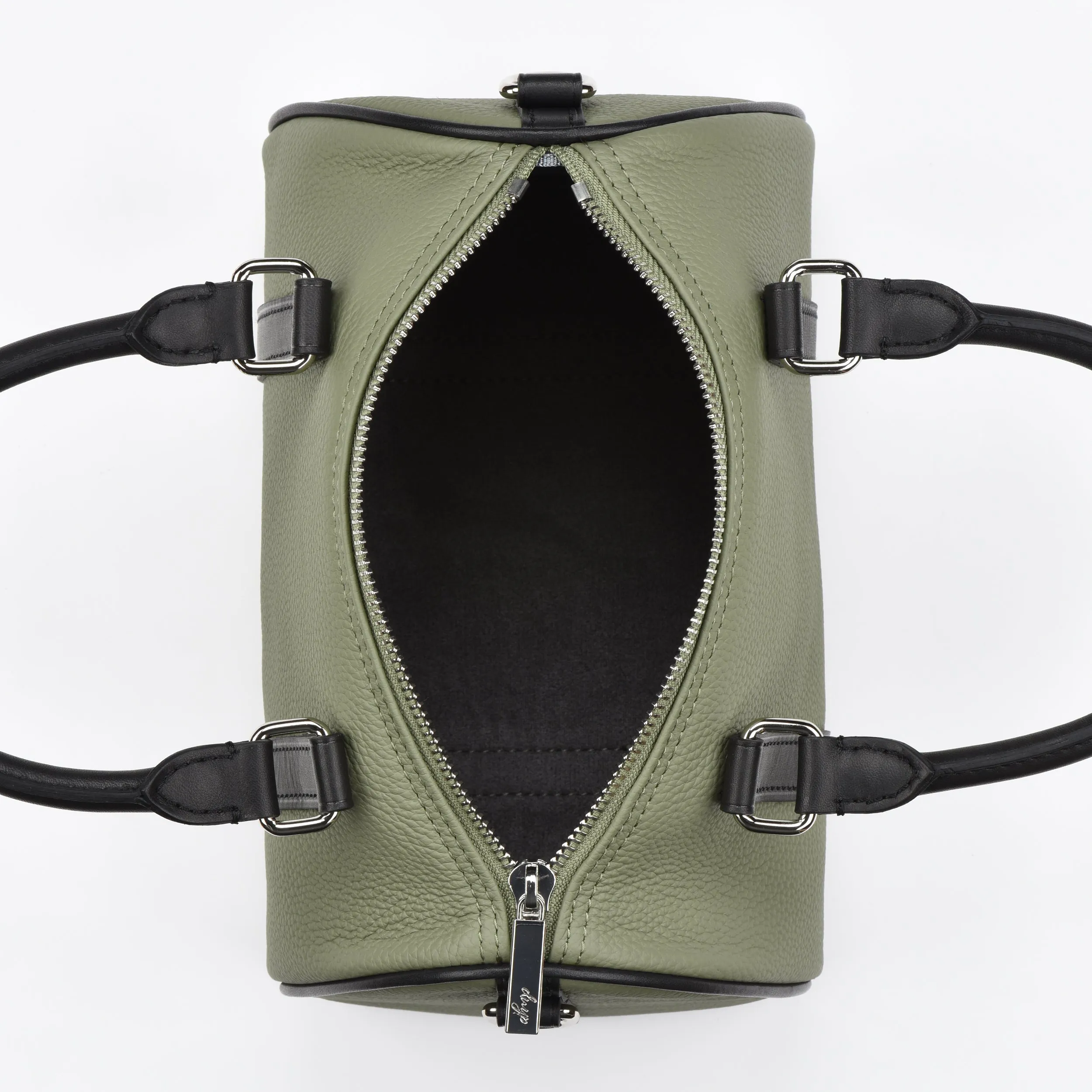 OLIVE Togo and Vachetta Leather - Mini Boston bag
