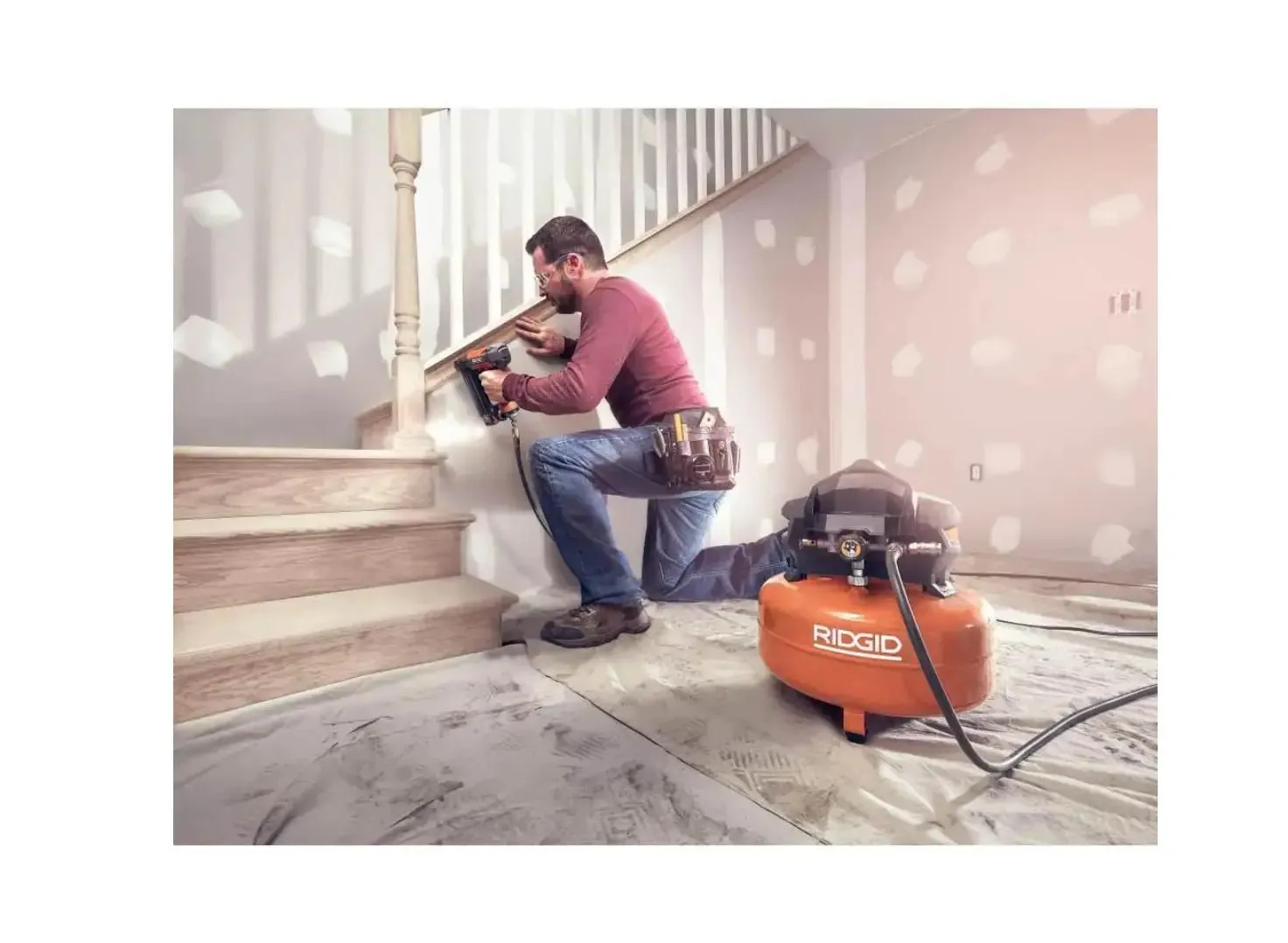 Open Box -  RIDGID 6 Gal. Electric Pancake Air Compressor and 18-Gauge 2-1/8 in. Brad Nailer