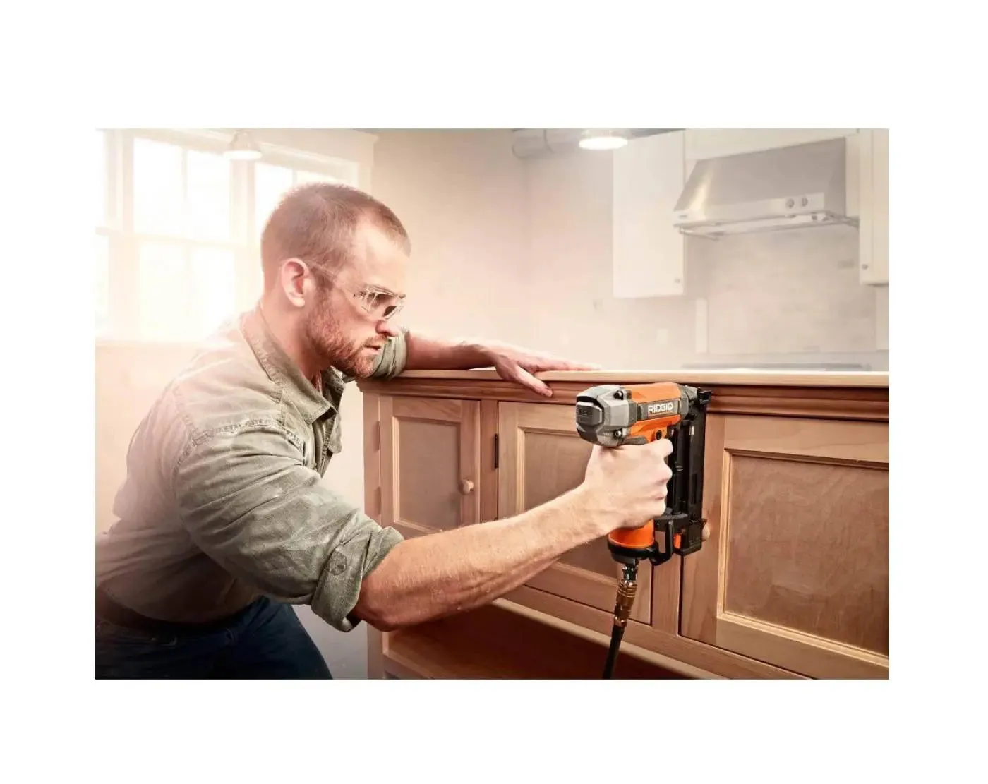 Open Box -  RIDGID 6 Gal. Electric Pancake Air Compressor and 18-Gauge 2-1/8 in. Brad Nailer