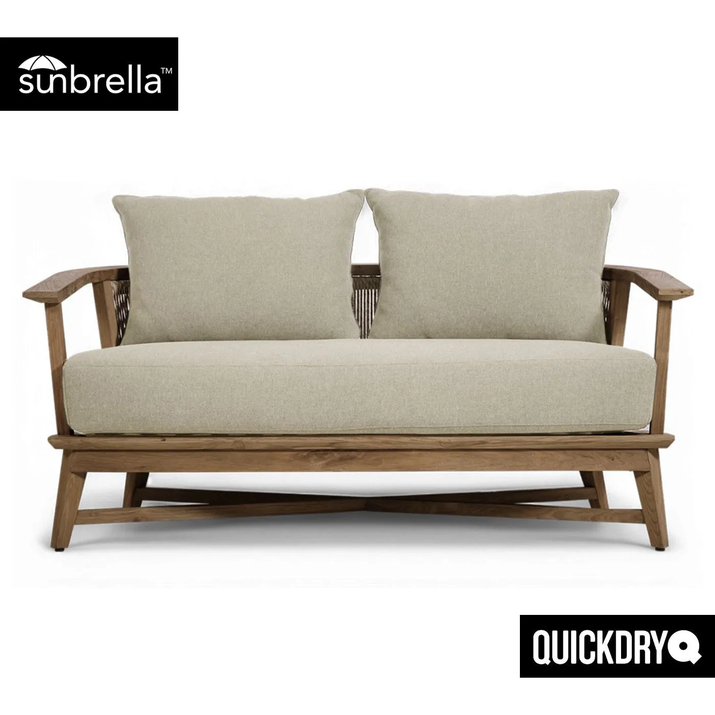 Oscar Outdoor Teak 2 Seater Lounge