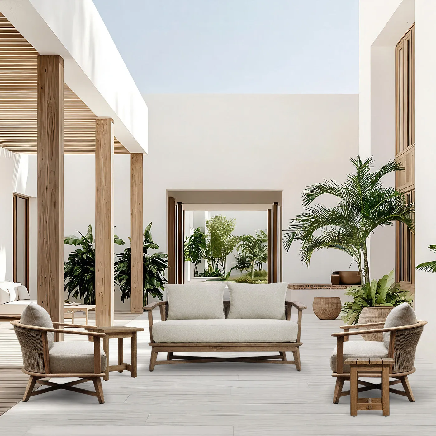 Oscar Outdoor Teak 2 Seater Lounge