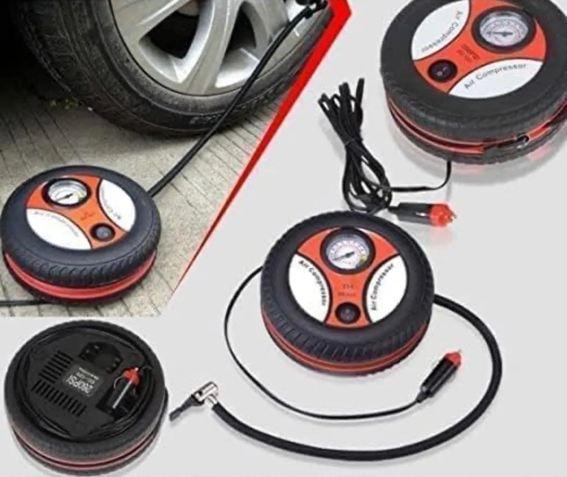 Portable Electric Tyre Shape Car Air Compressor Pump for Car & Bike,Electric Mini DC 12V Air Compressor Pump