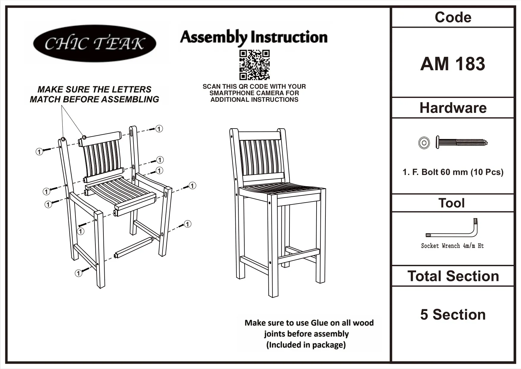 Teak Wood Elzas Barstool without Arms