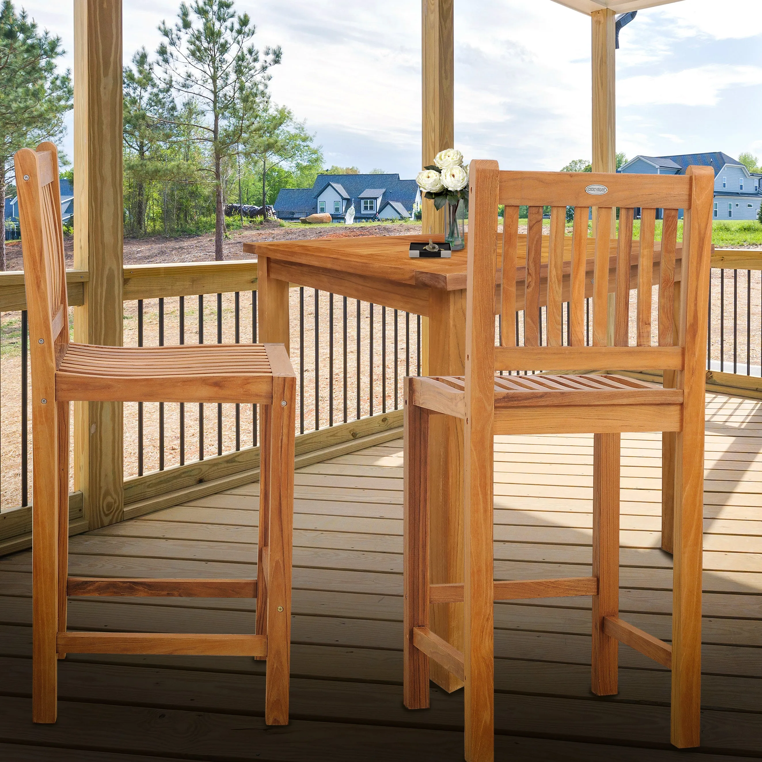 Teak Wood Elzas Barstool without Arms