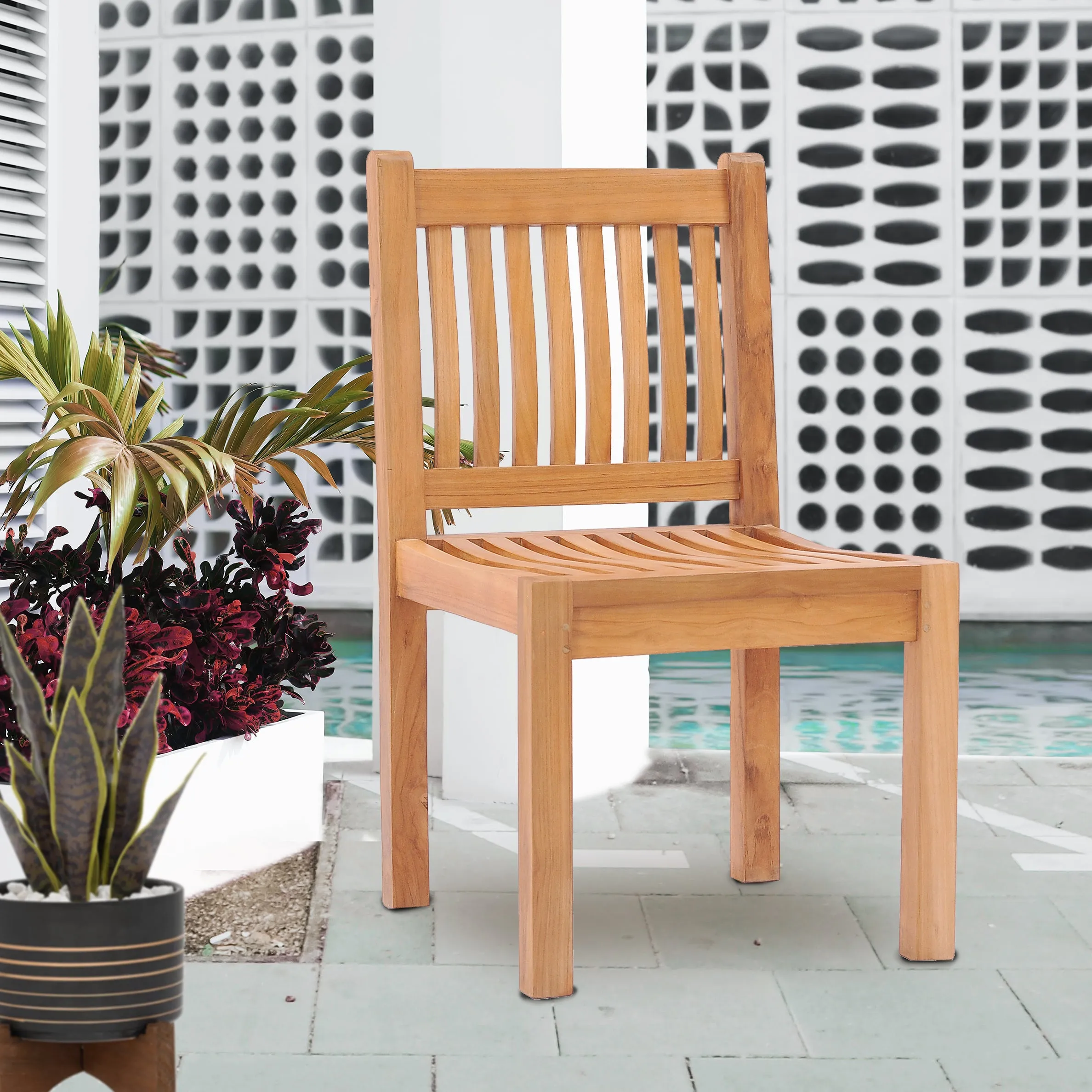 Teak Wood Elzas Side Chair