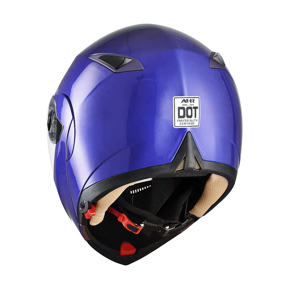 TheLAShop Helmet RUN-M Modular Helmet DOT Full Face Flip up Blue