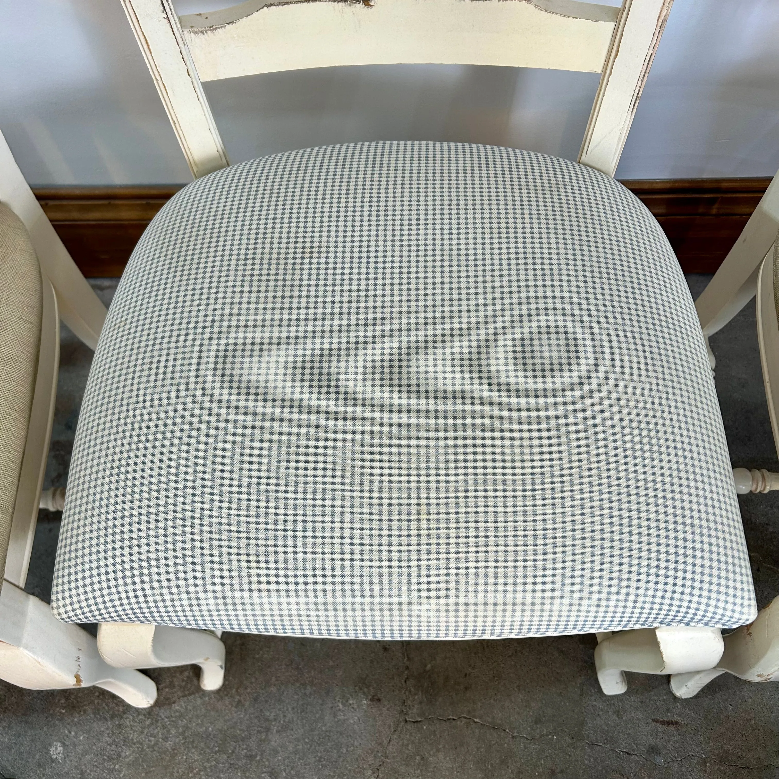 Thomasville Dining Chairs with Spindle Back, Upholstered Seats, Set of Five