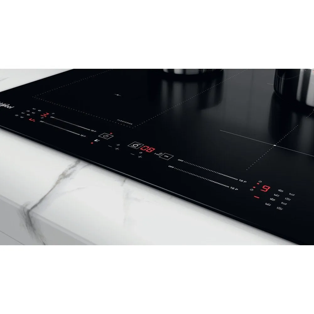 Whirlpool WLS7960NE 59cm Wide Built-In Induction Hob, 4 Zones, With Flexicook - Black