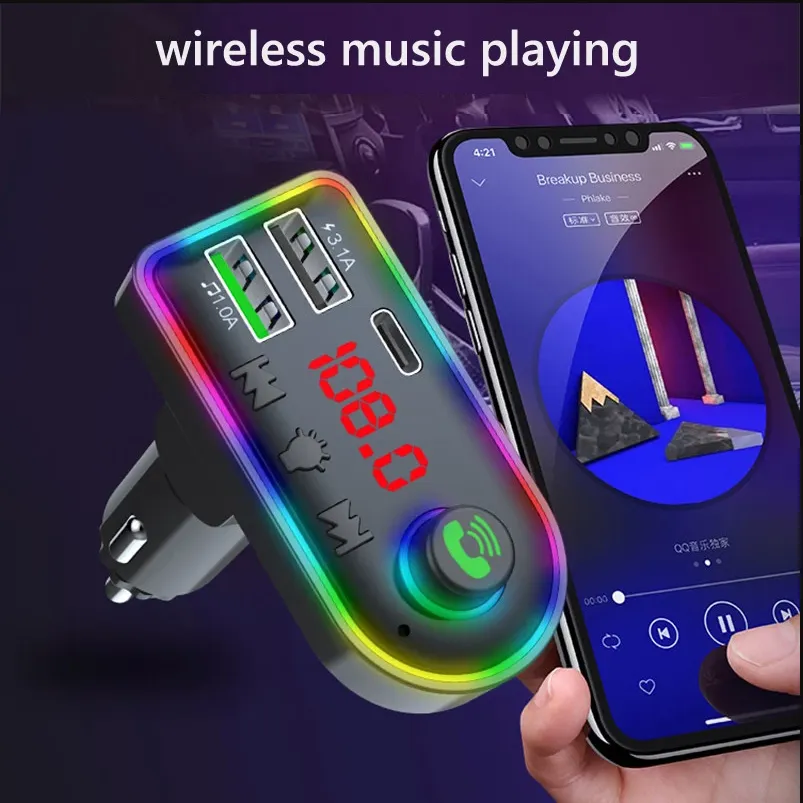 Wireless Bluetooth FM Transmitter Radio MP3 Car Kit with Charger 2