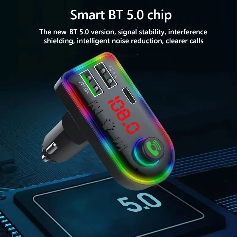 Wireless Bluetooth FM Transmitter Radio MP3 Car Kit with Charger 2